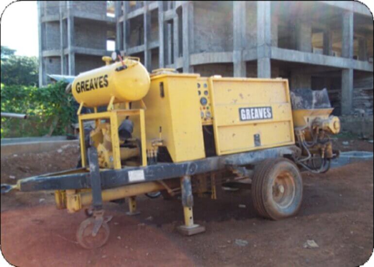 48 CM per HOUR STATIONARY CONCRETE 240 M HORIZONTAL AND 120 M VERTICAL PUMPING